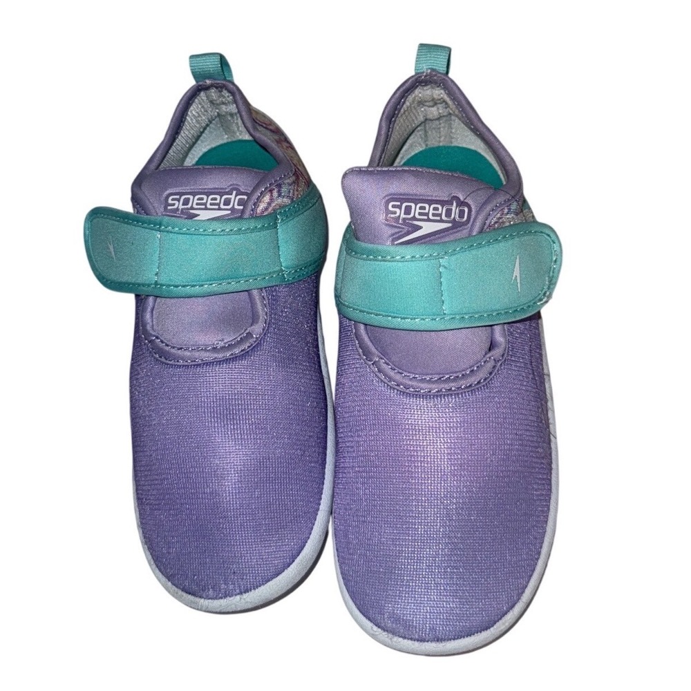 Speedo Kids XL 11-12 Surfwalker Purple Teal Water Shoe Quick Dry Swim Pool Beach